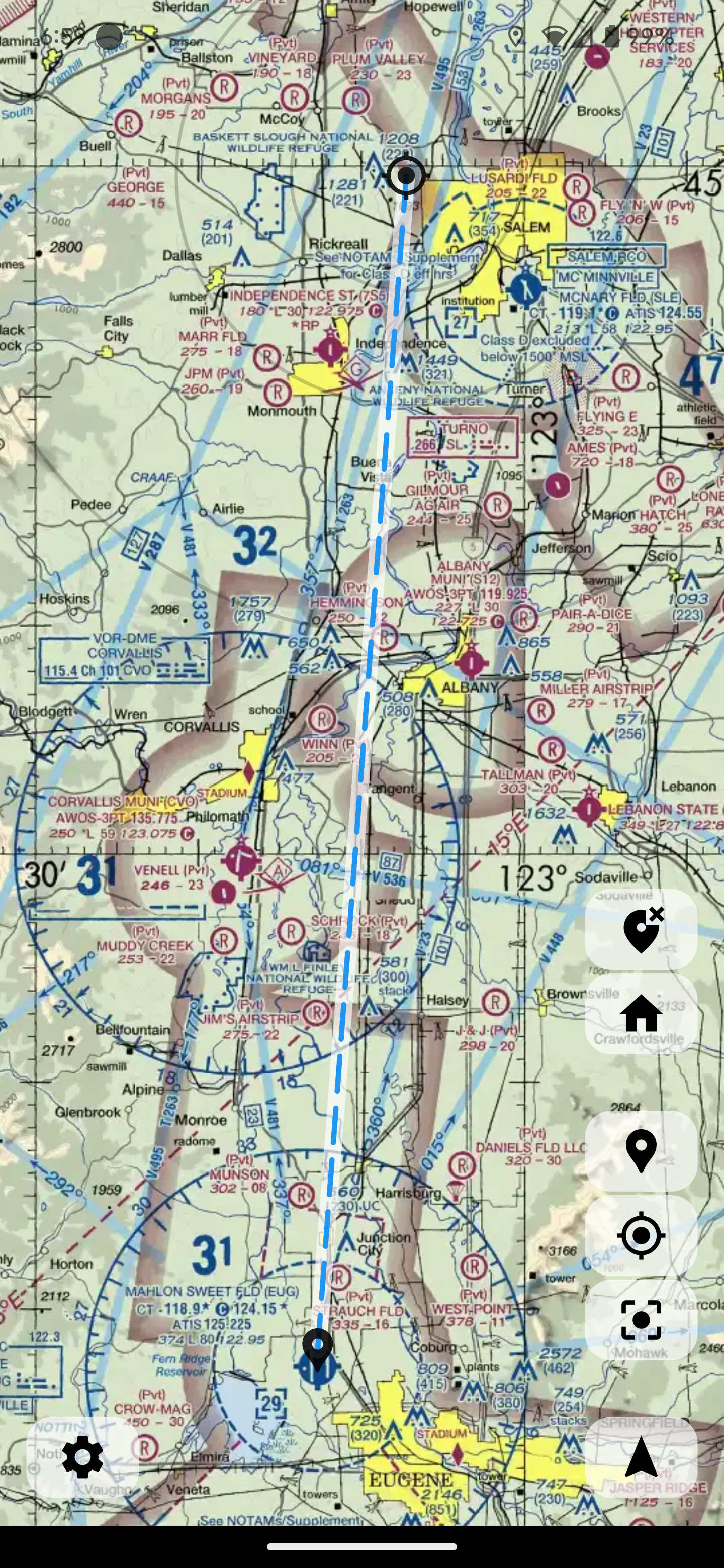 SimpleFly flight navigation app screenshot