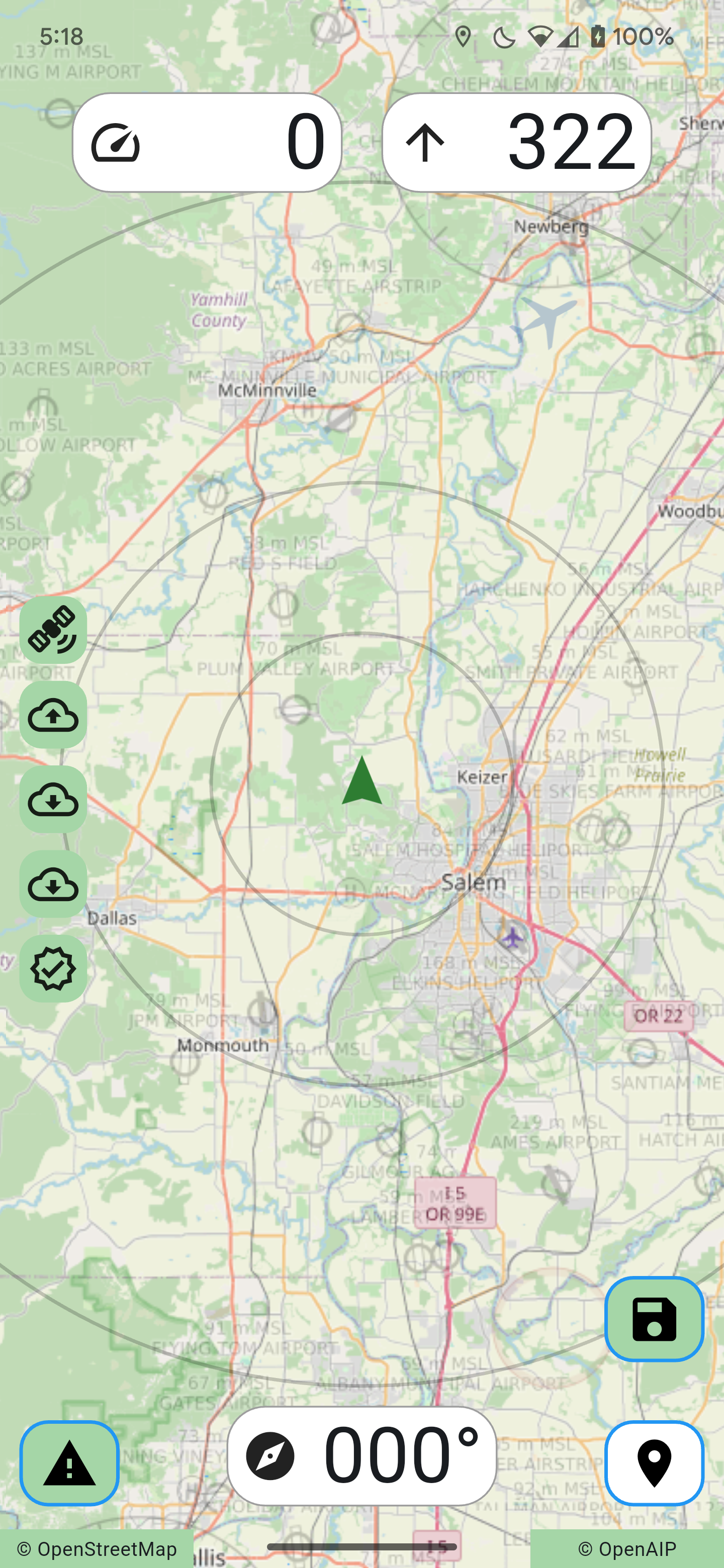 SimpleFly flight navigation app screenshot