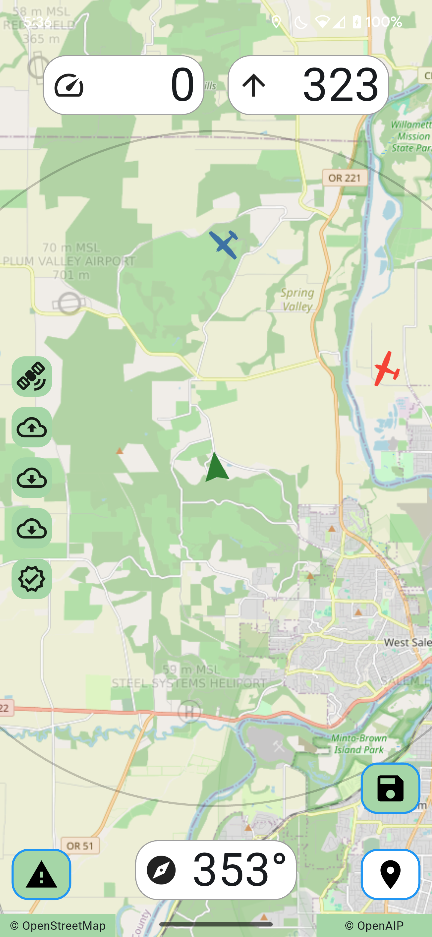 SimpleFly flight navigation app screenshot